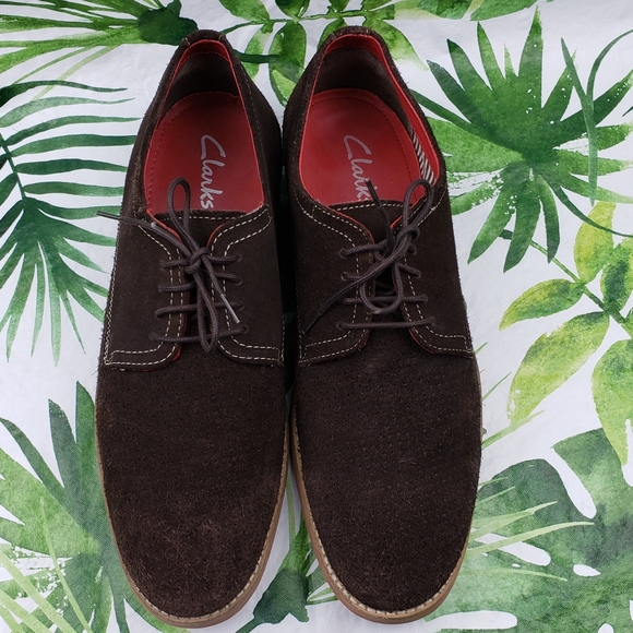 clarks suede oxfords